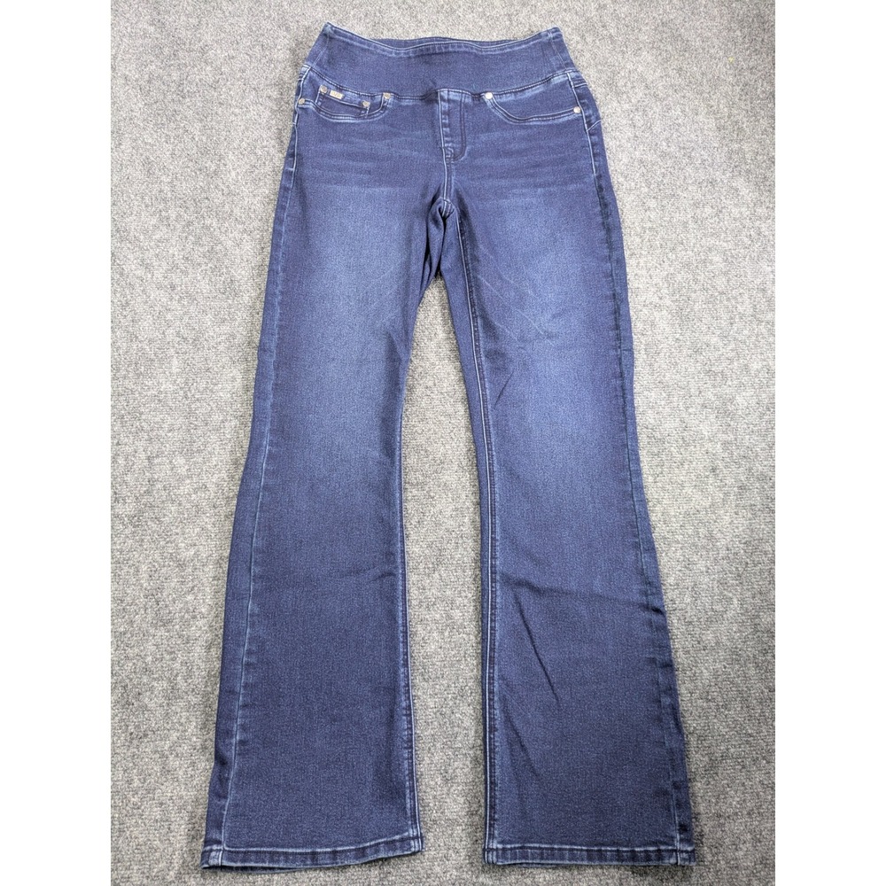 DG2 Diane Gilman Bootcut Jeans Womens Size M Dark Wash Slimming Comfort Waist